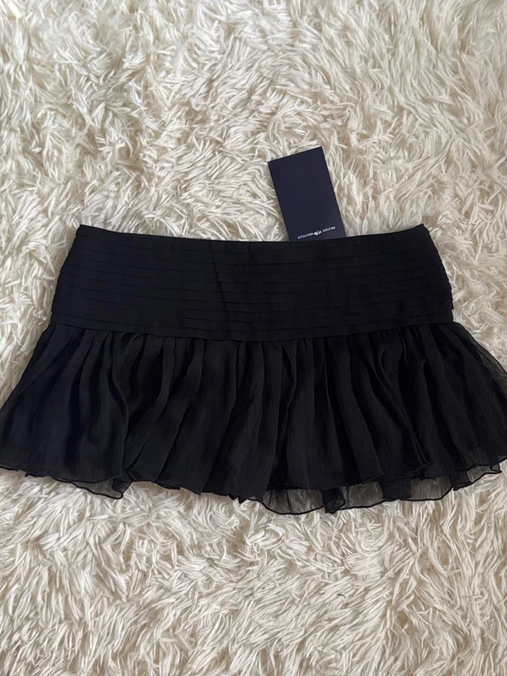 Brandy Melville Black Chiffon Ruffle Skirt